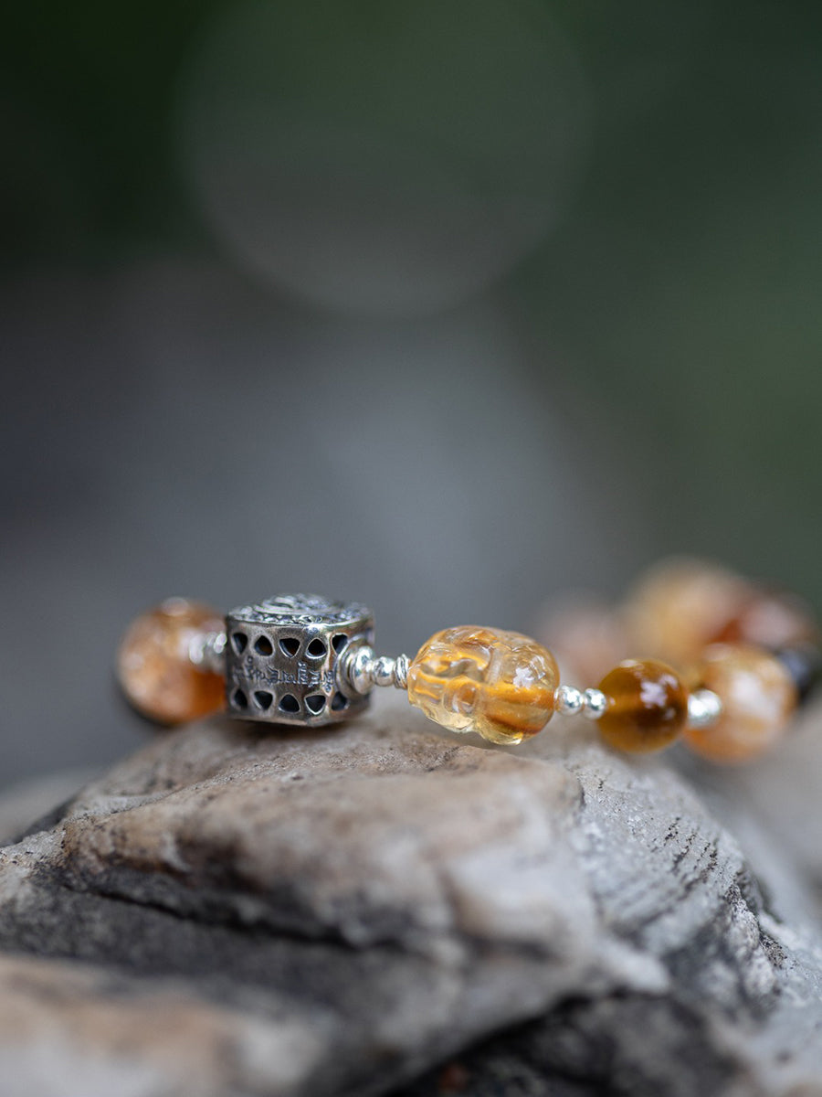Yellow Jambhala Pixiu Multi-Gem Bracelet | Prosperity, Protection & Abundance Energy