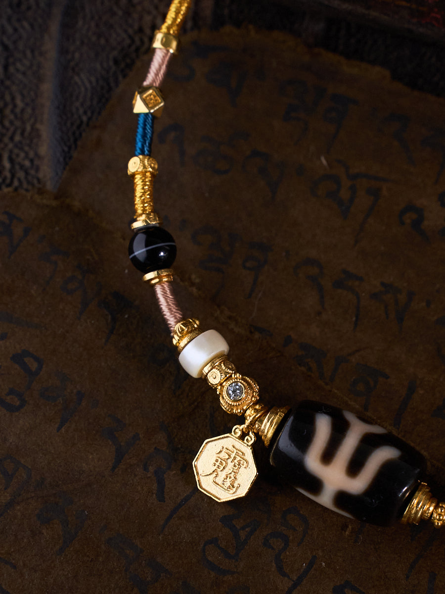 Noble Guidance & Destined Fortune – Guardian Dzi Bead Red Agate Handmade Necklace