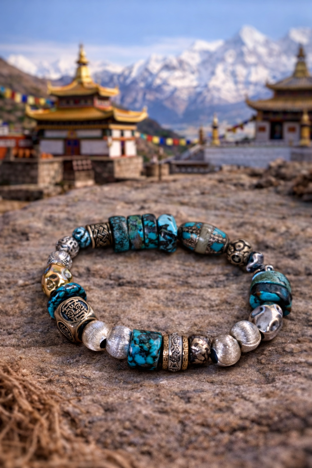 Grounded Protection Turquoise Bracelet | Turquoise, Brass & Alloy Energy Bracelet