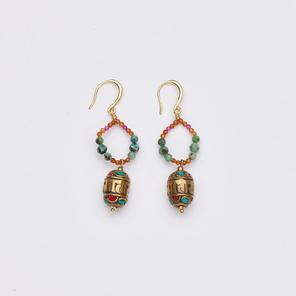 lucky Energy Tibetan Turquoise Earrings