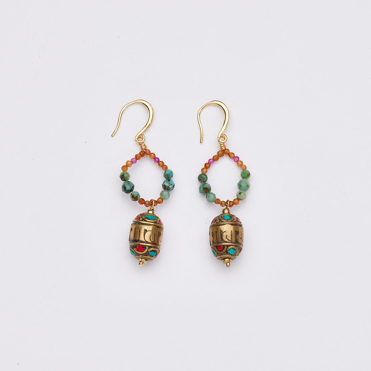lucky Energy Tibetan Turquoise Earrings