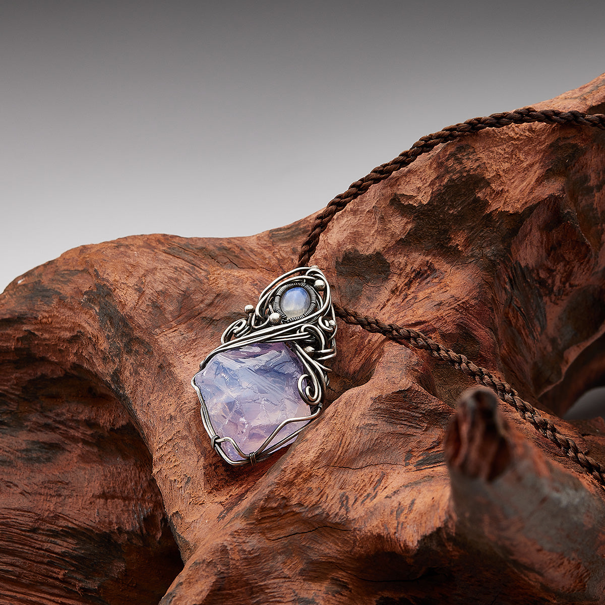 Peace Energy Amethyst Silver Necklace