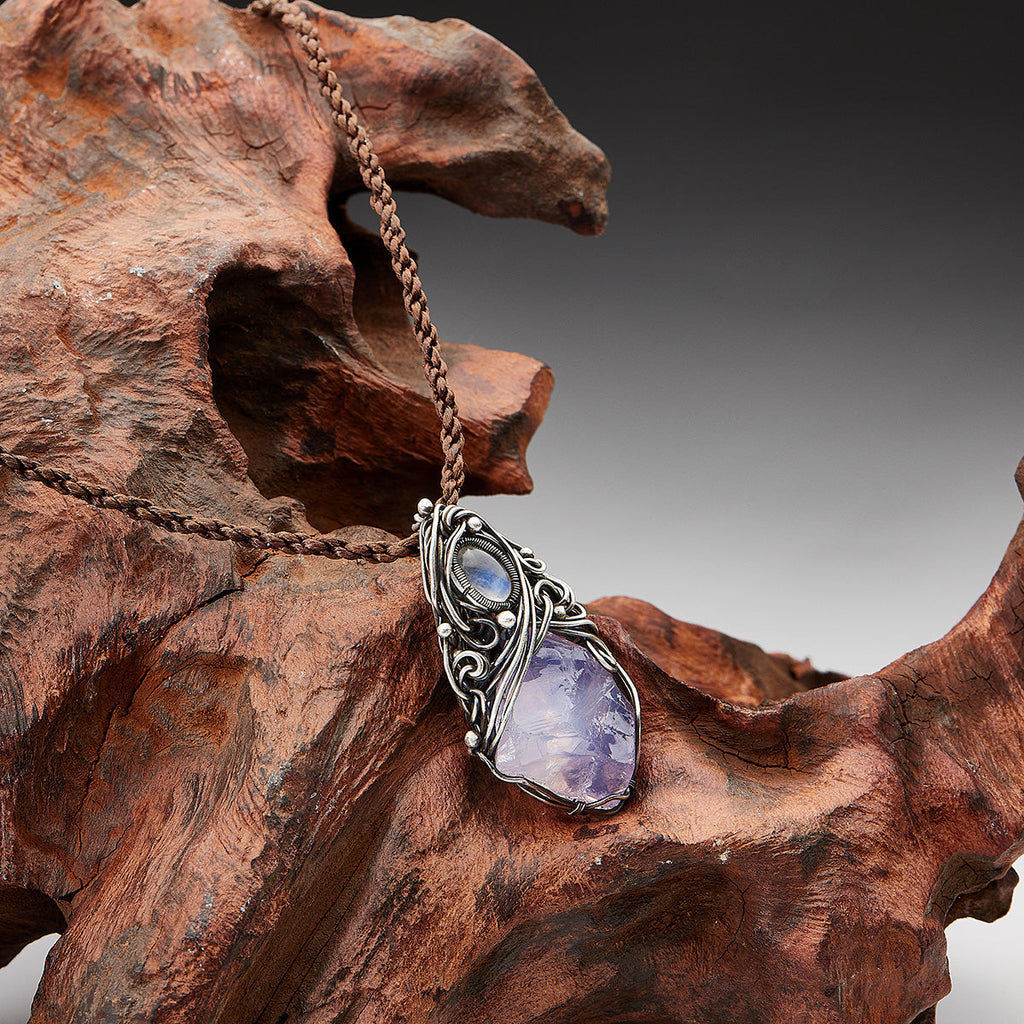 Peace Energy Amethyst Silver Necklace