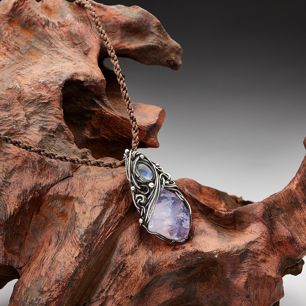 Peace Energy Amethyst Silver Necklace