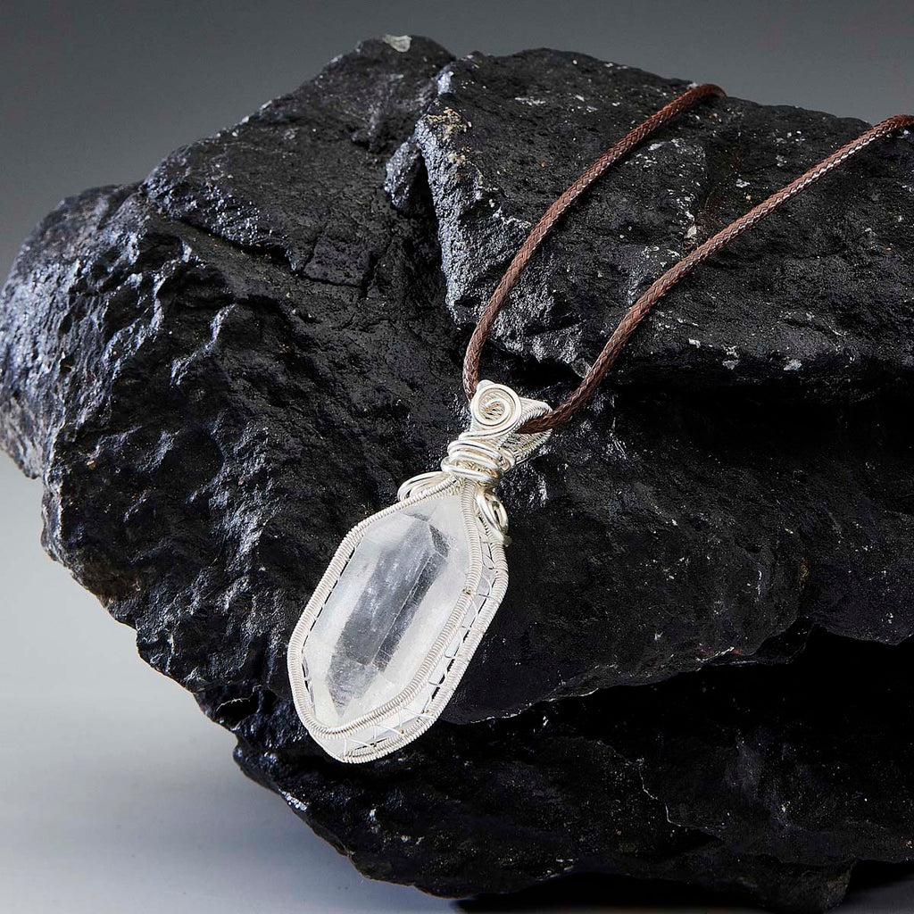 Healing Energy Clear Quartz Sterling Silver Necklace