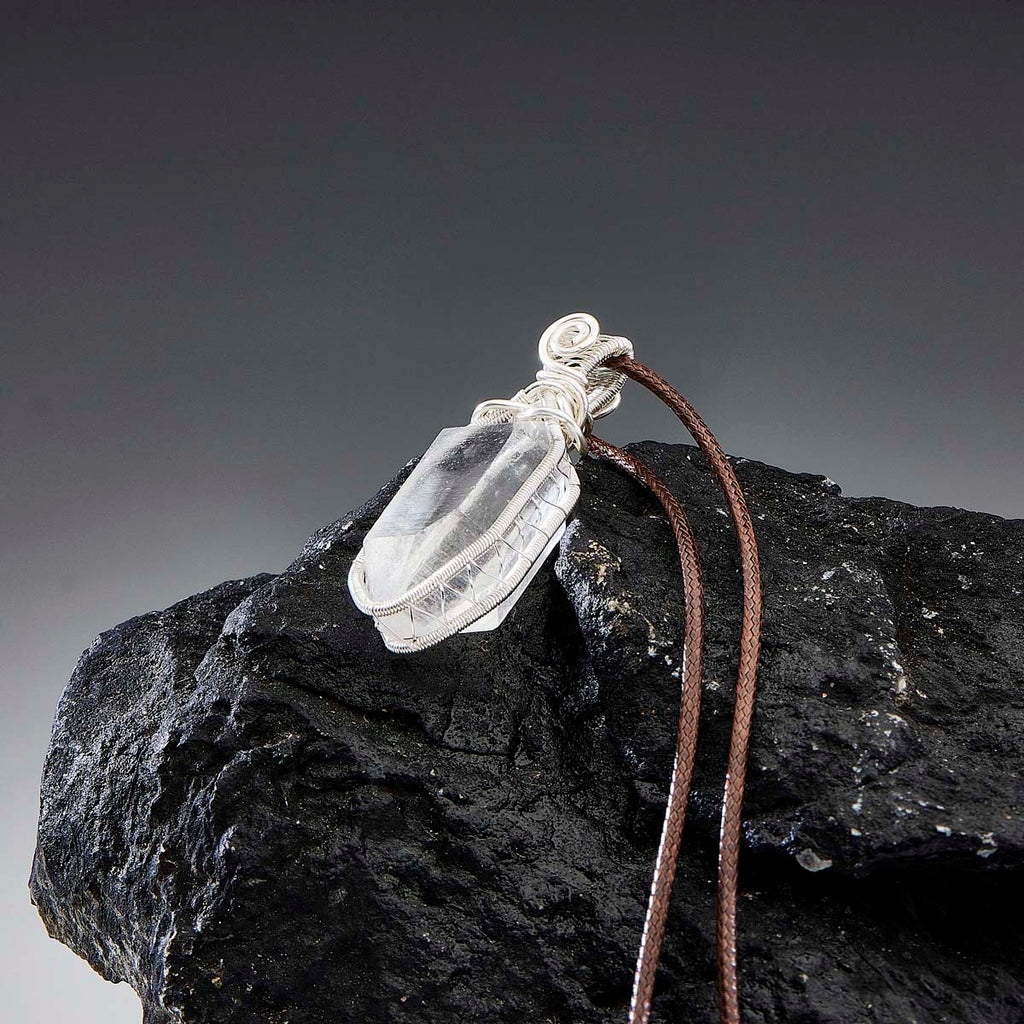 Healing Energy Clear Quartz Sterling Silver Necklace