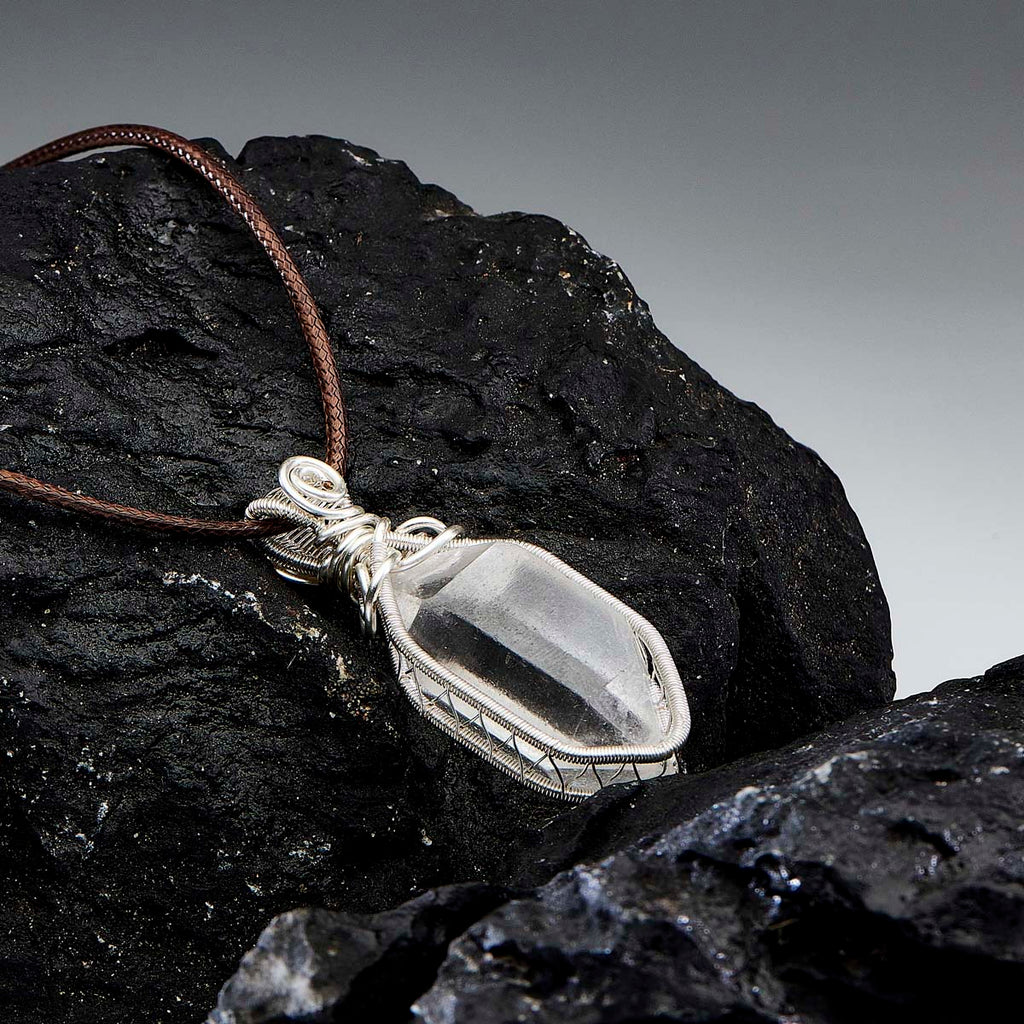 Healing Energy Clear Quartz Sterling Silver Necklace