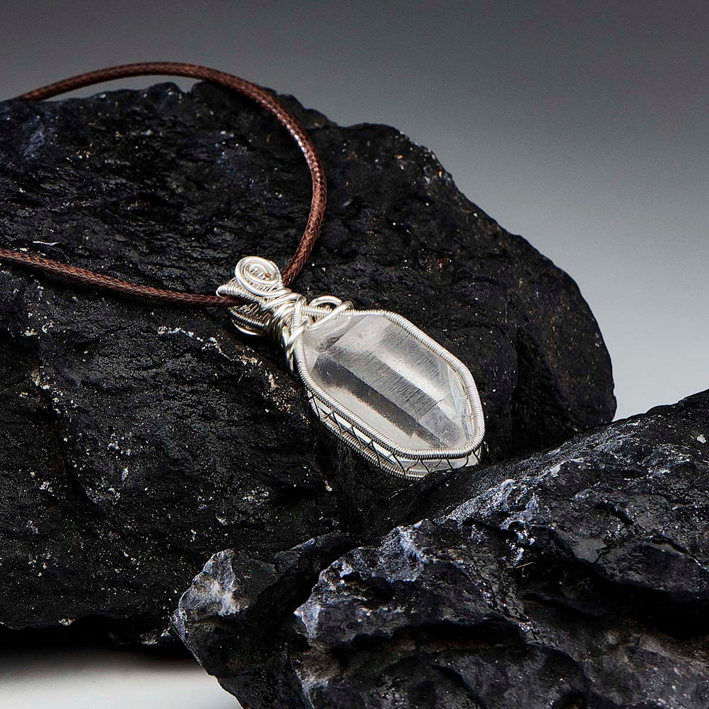 Healing Energy Clear Quartz Sterling Silver Necklace