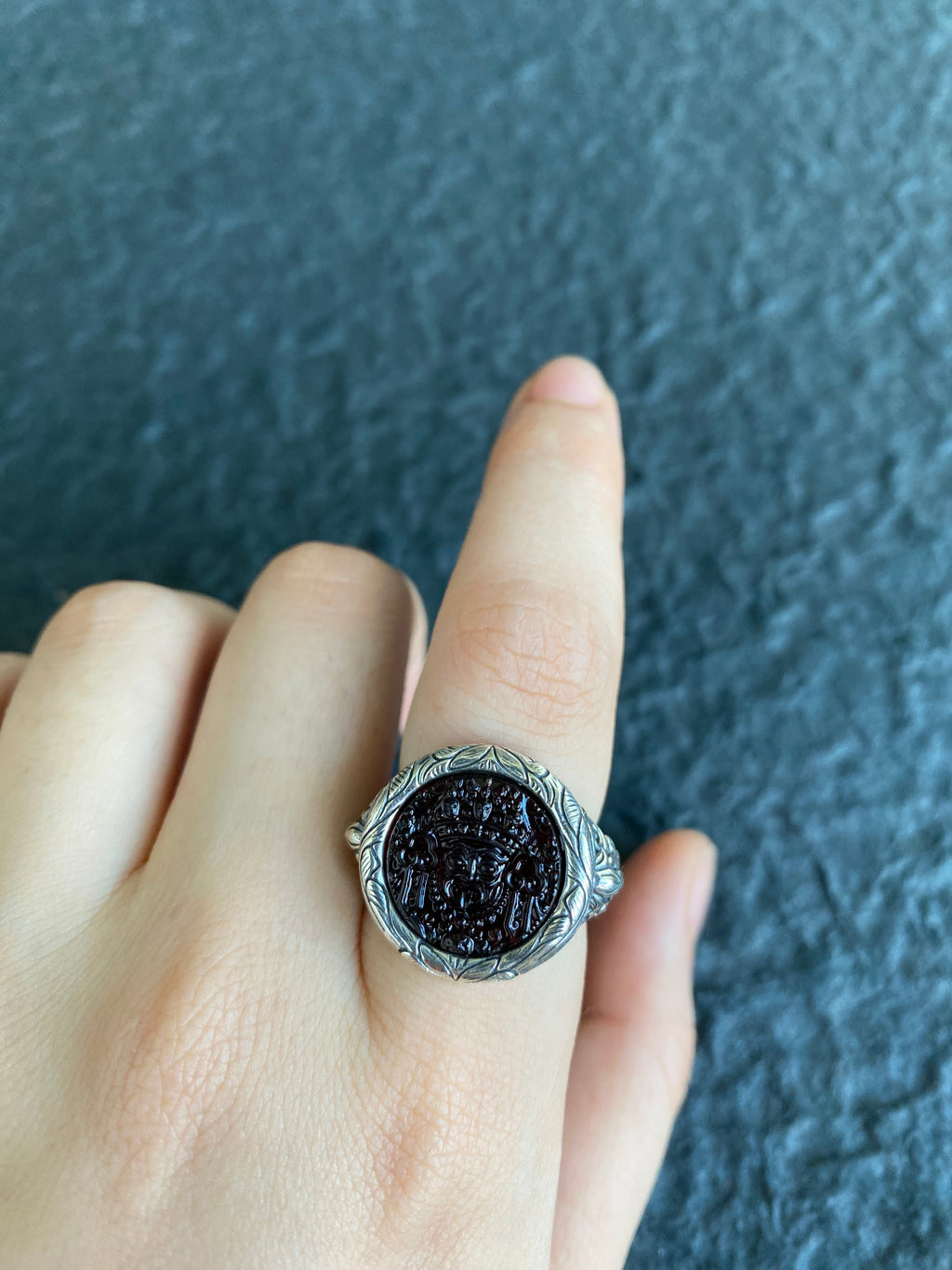 Blood Amber Wealth Ring for prosperity and abundance