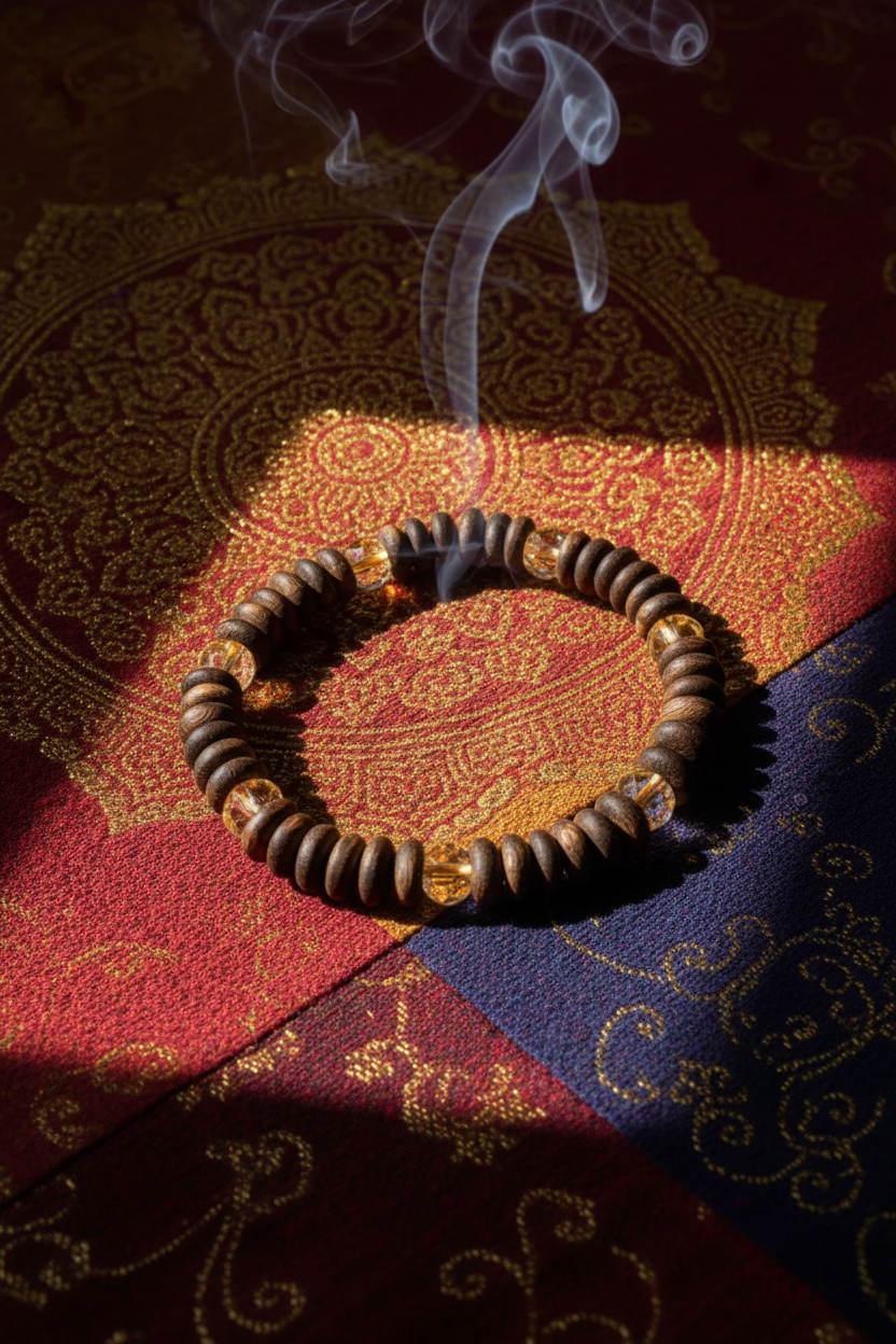 Grounded Spirit Citrine and Agarwood Bracelet