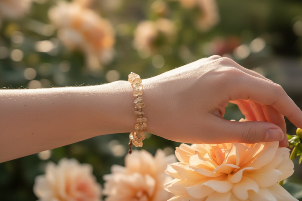 Citrine Wax Rope Bracelet – Golden Light, Abundance and Solar Vitality