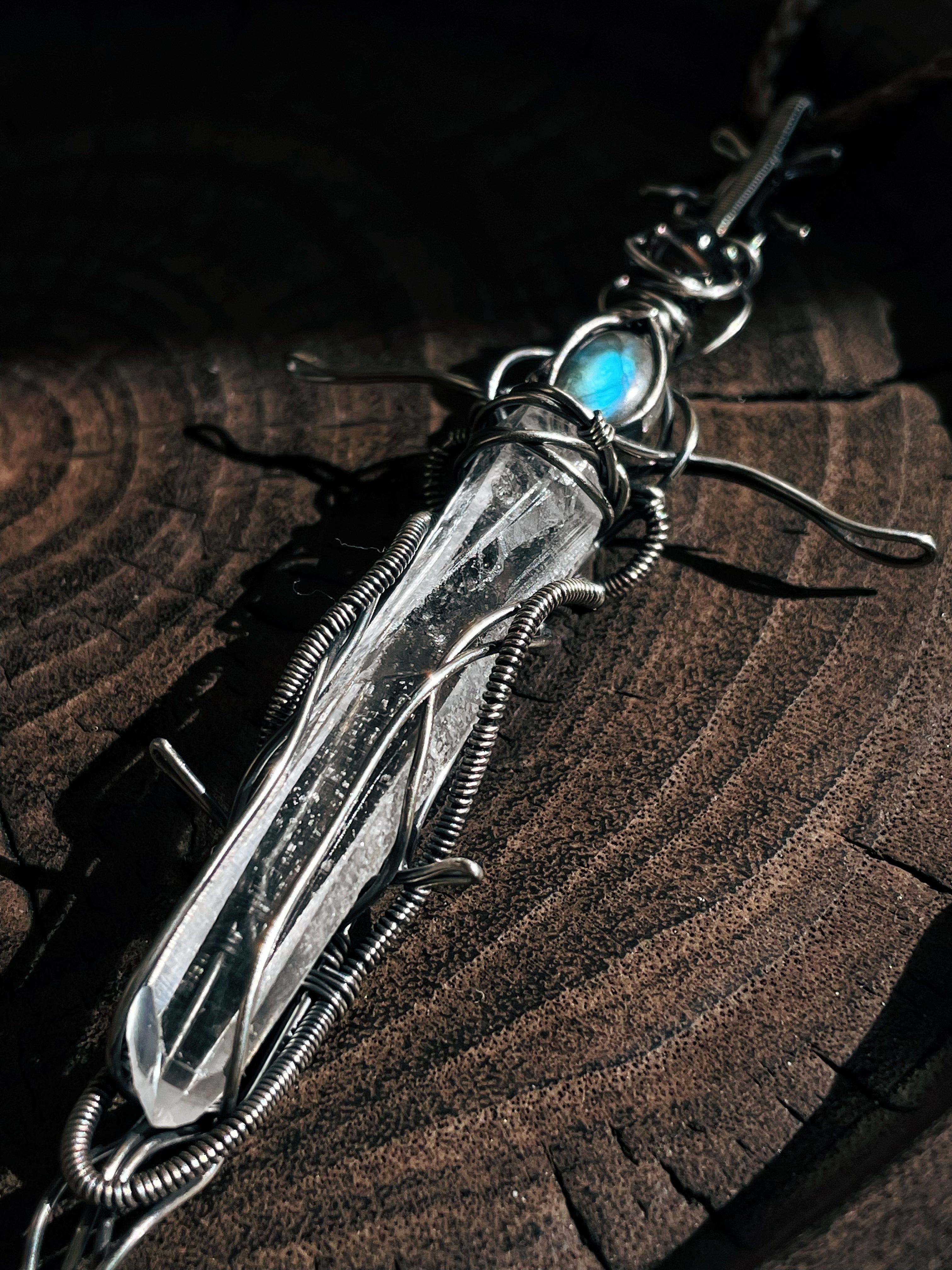 Guardian Blade of Light Clear Quartz Necklace