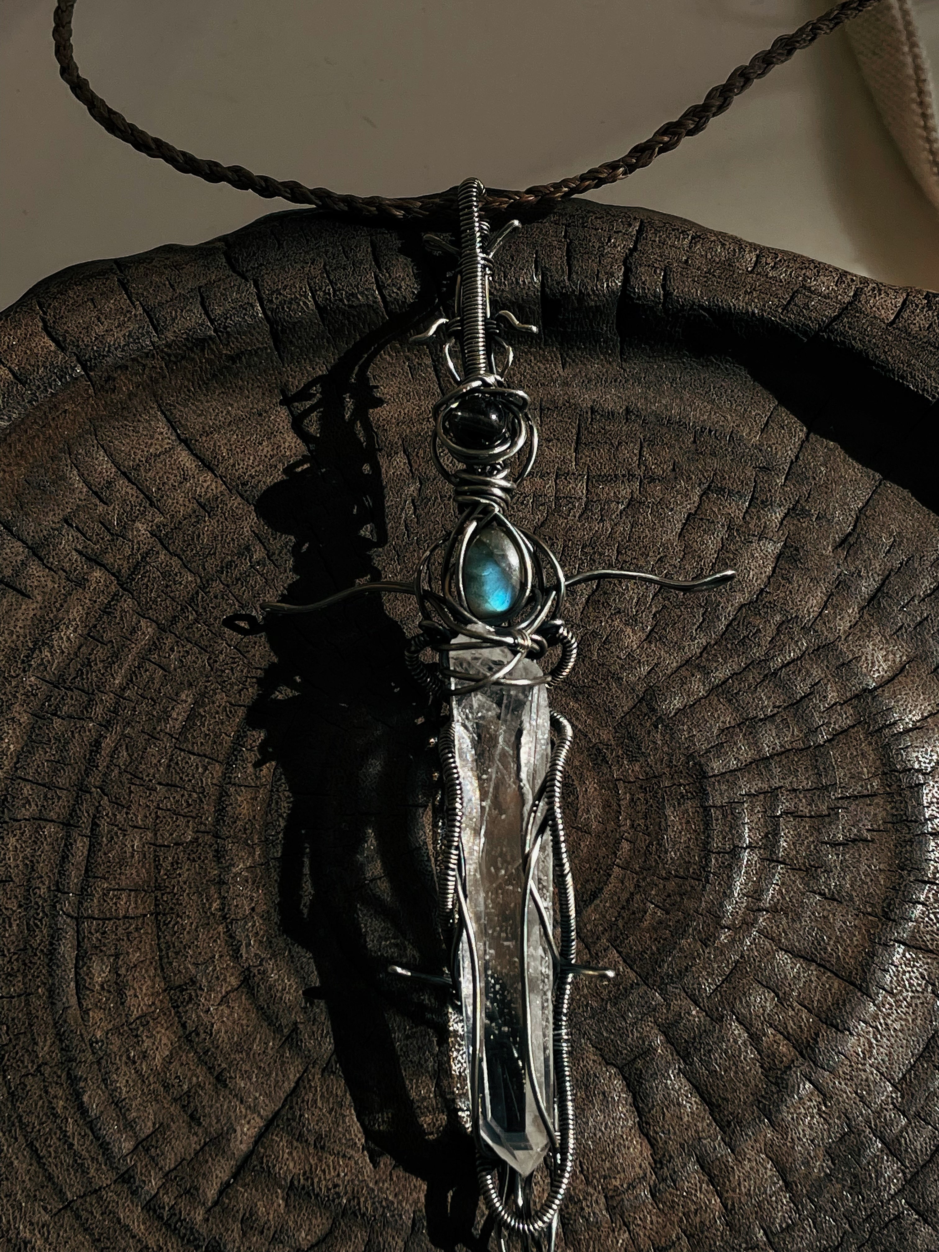 Guardian Blade of Light Clear Quartz Necklace
