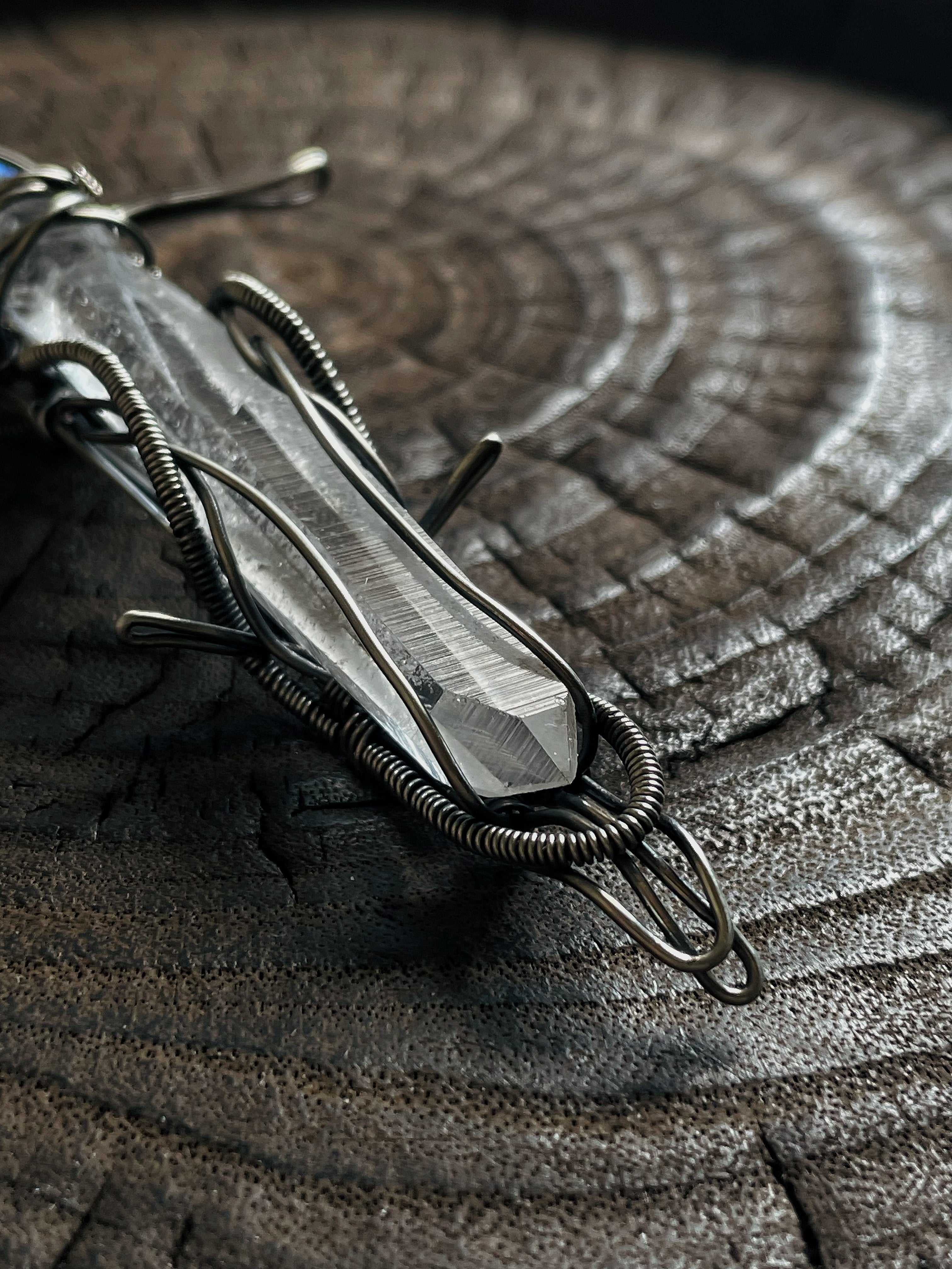 Guardian Blade of Light Clear Quartz Necklace