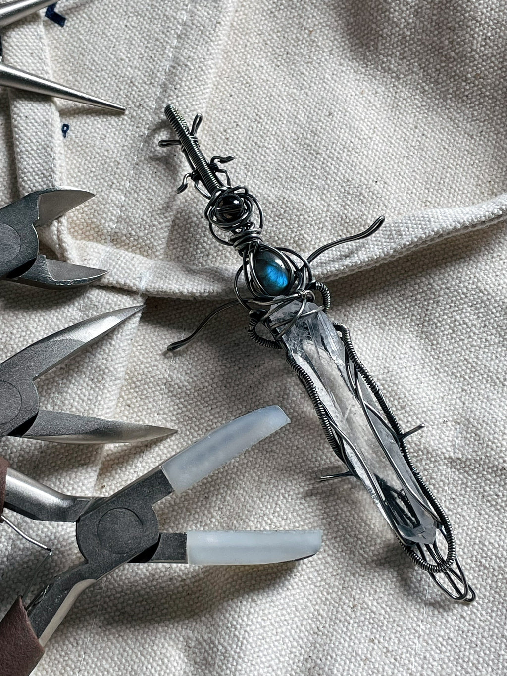 Guardian Blade of Light Clear Quartz Necklace