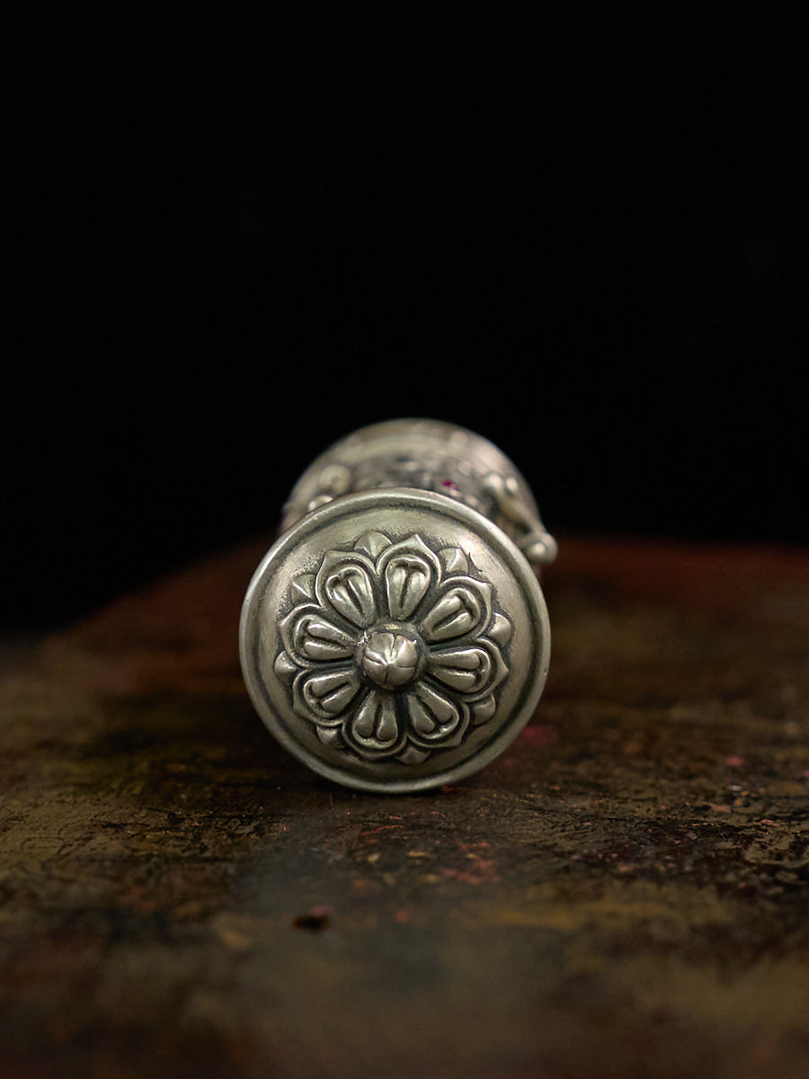 Protective Green Tara Silver Prayer Locket Necklace