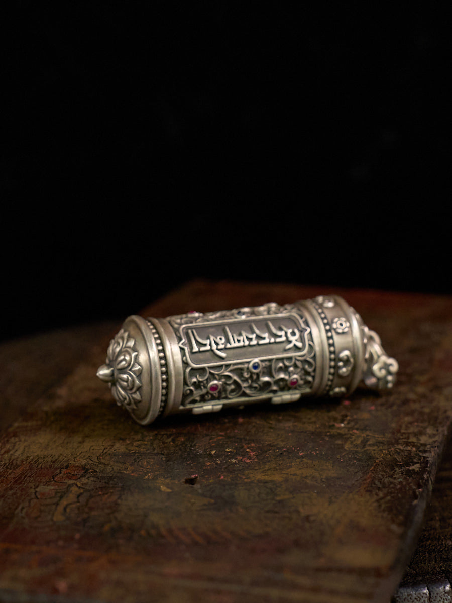 Protective Green Tara Silver Prayer Locket Necklace