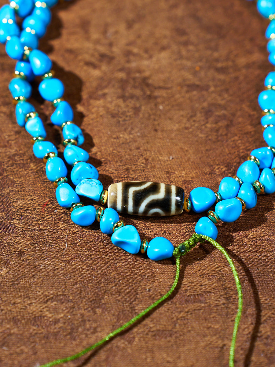 Twin Eye Destiny Thread · Two-Eyed Dzi Necklace