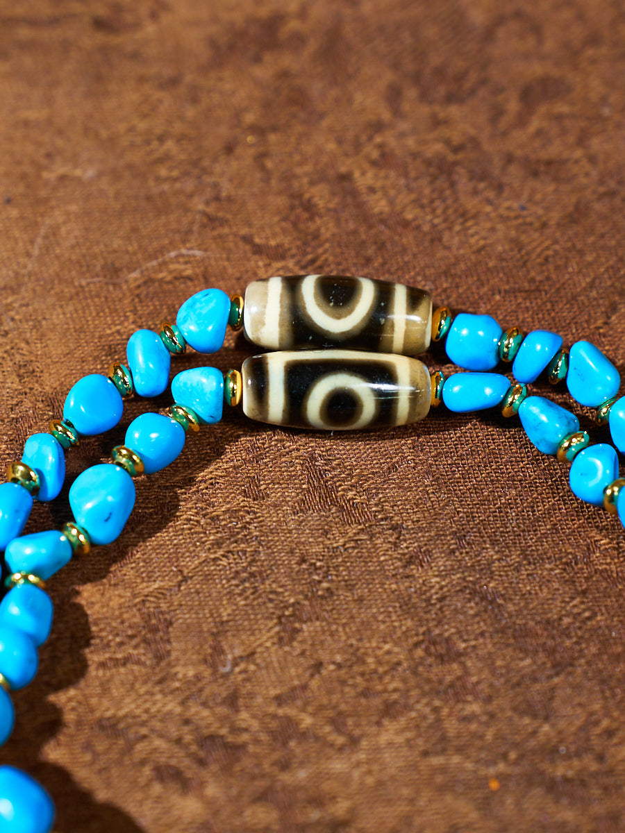 Twin Eye Destiny Thread · Two-Eyed Dzi Necklace