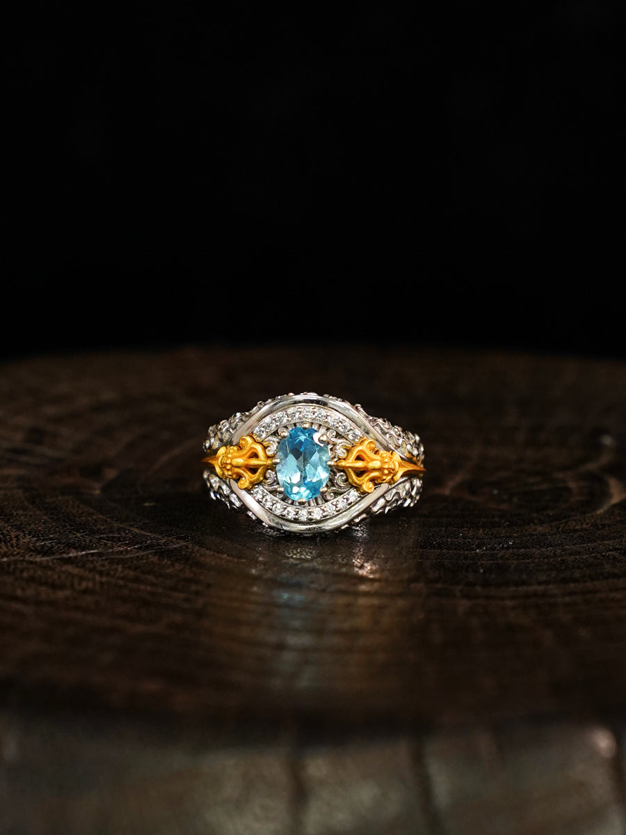Celestial Balance Vajra Silver Ring