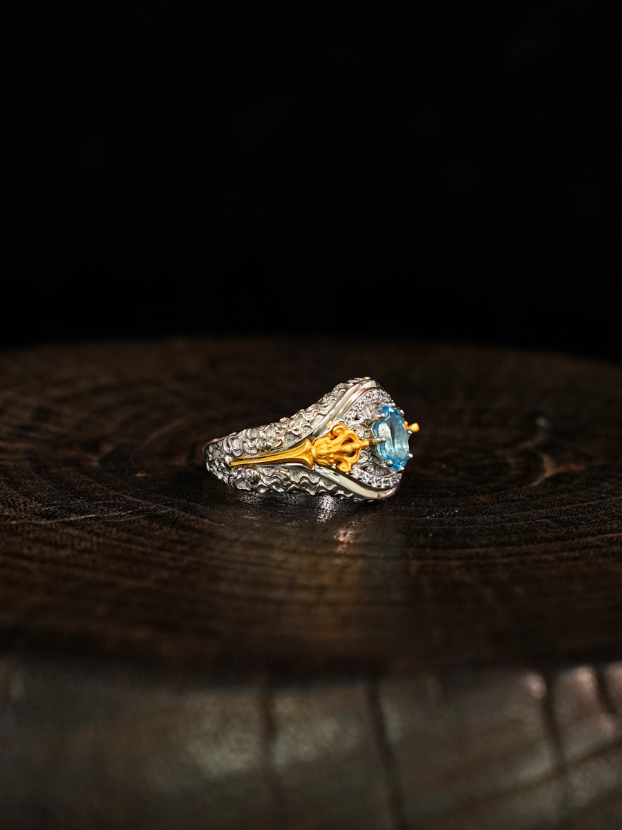 Celestial Balance Vajra Silver Ring