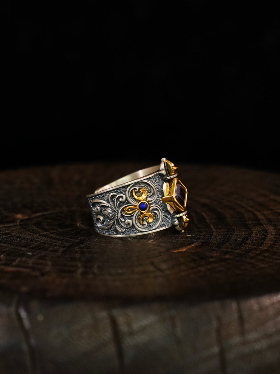 Fortune Gemstone Silver Ring