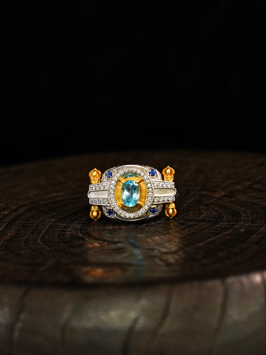 Aura Gemstone Silver Ring