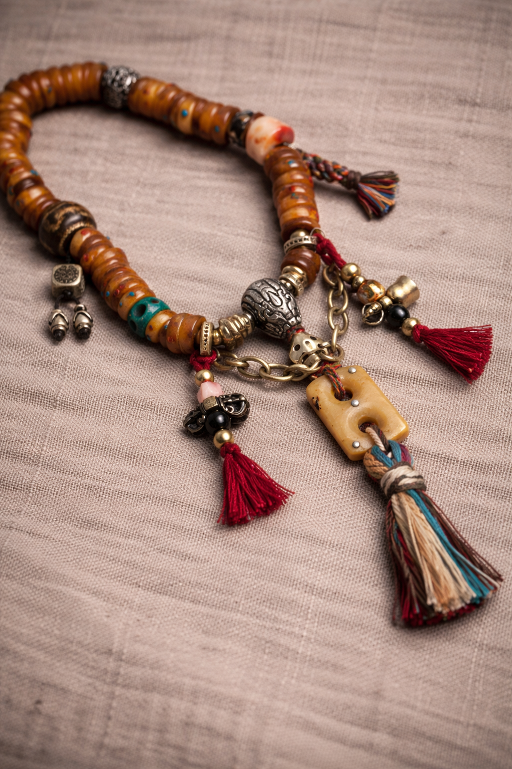 Nomad Spirit Camel Bone Sherpa Glass Adai Tibetan Handheld Accessories