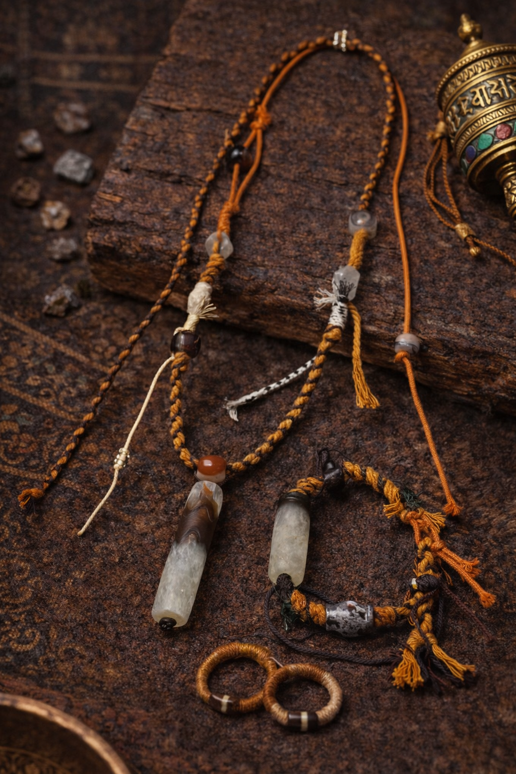 Sacred Bond Tibetan Five-Color Cord Agate Jewelry