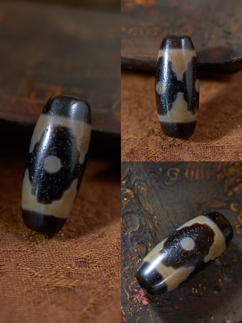 Mandala Guardian Tibetan Medicinal Agate Dzi Bead