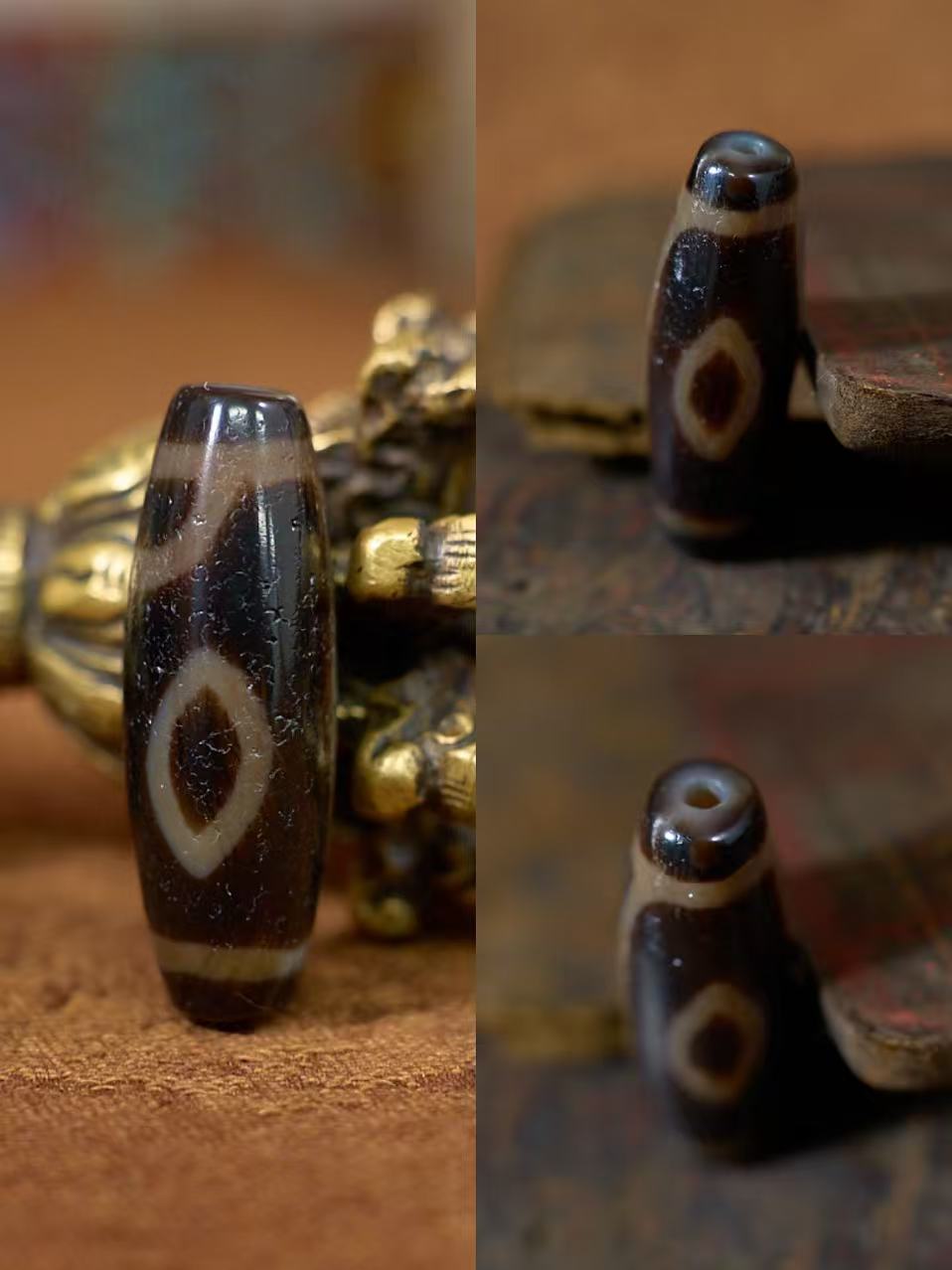 Mandala Guardian Tibetan Medicinal Agate Dzi Bead