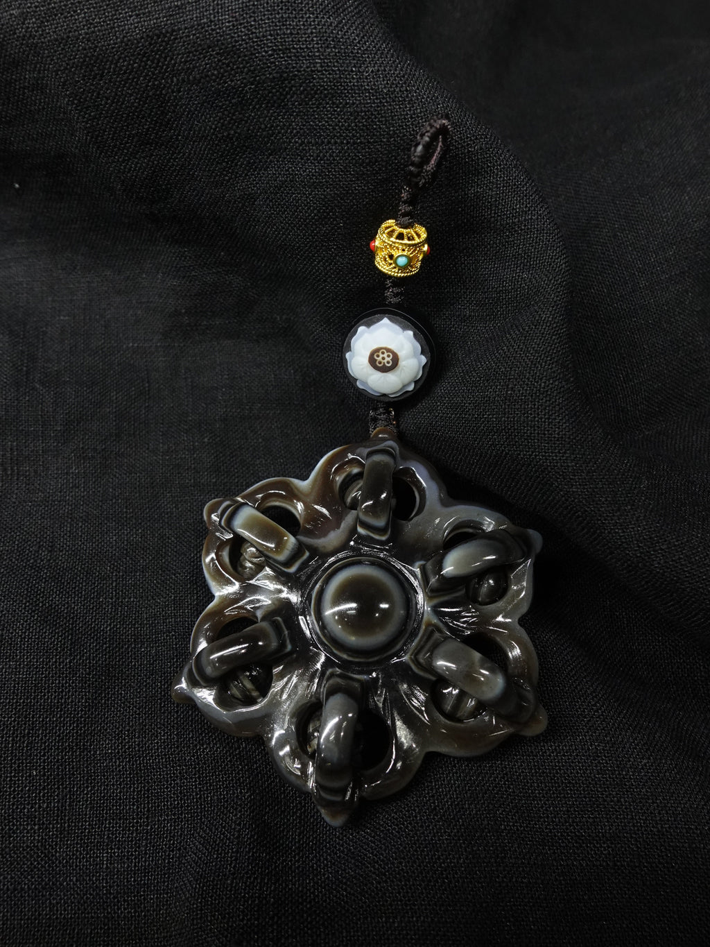 House Protection Cross Vajra Lotus Necklace