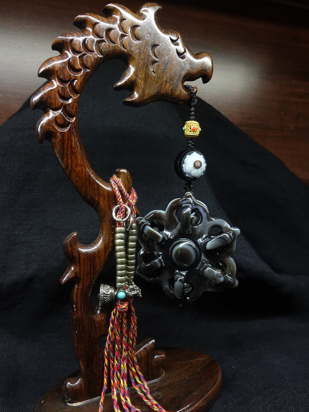 House Protection Cross Vajra Lotus Necklace