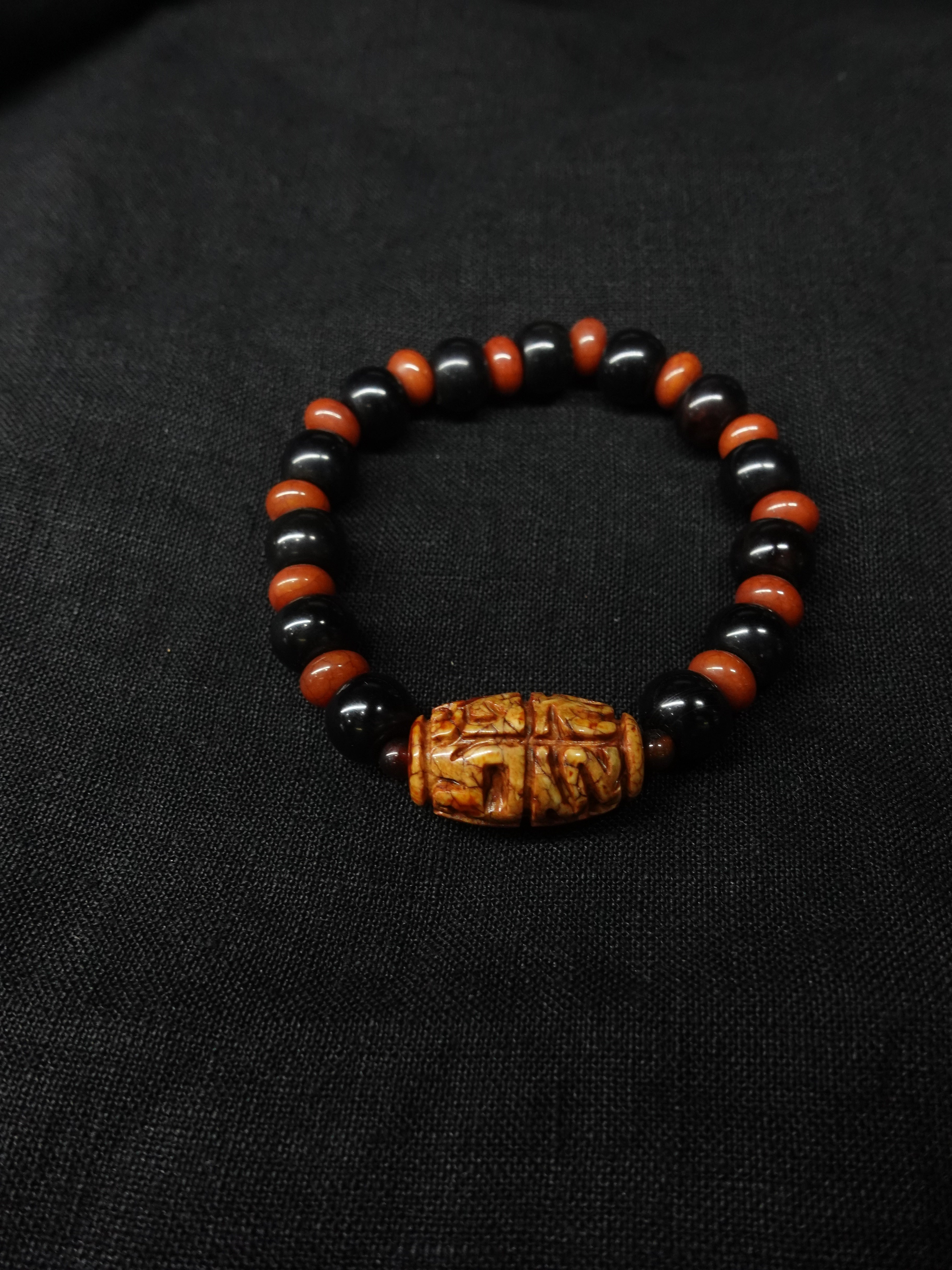 Fired dragon pattern God of Wealth mantra bracelet