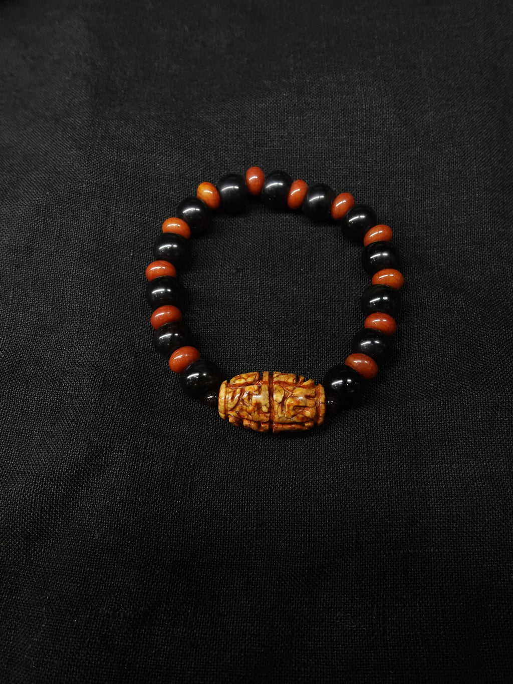 Fired dragon pattern God of Wealth mantra bracelet