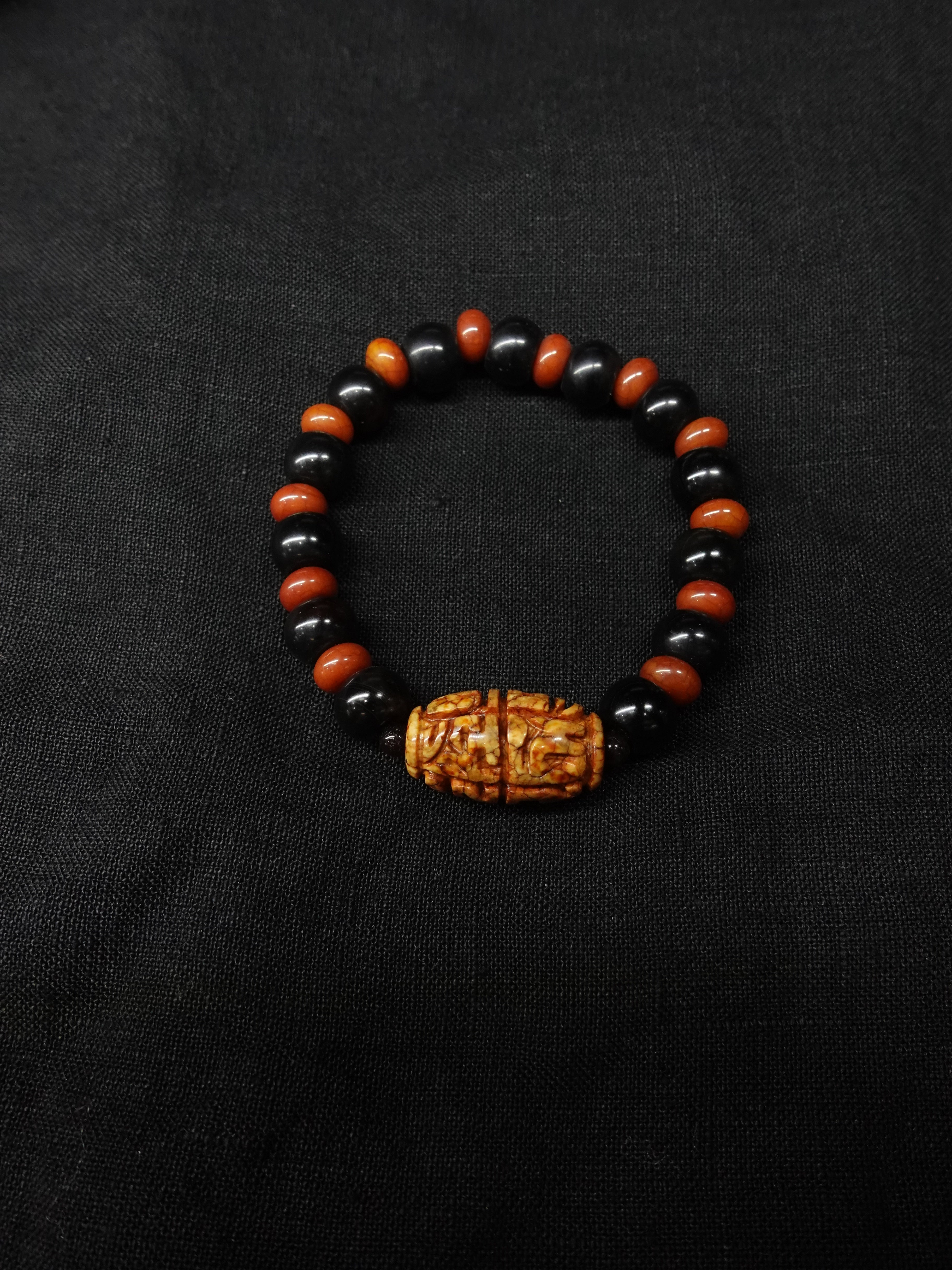 Fired dragon pattern God of Wealth mantra bracelet
