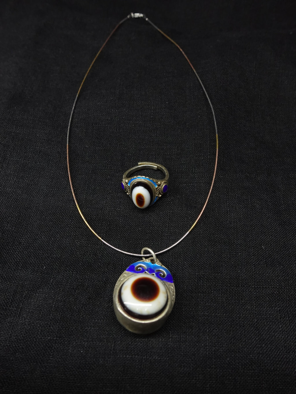 Sacred Eye Sterling Silver Cloisonné Ring