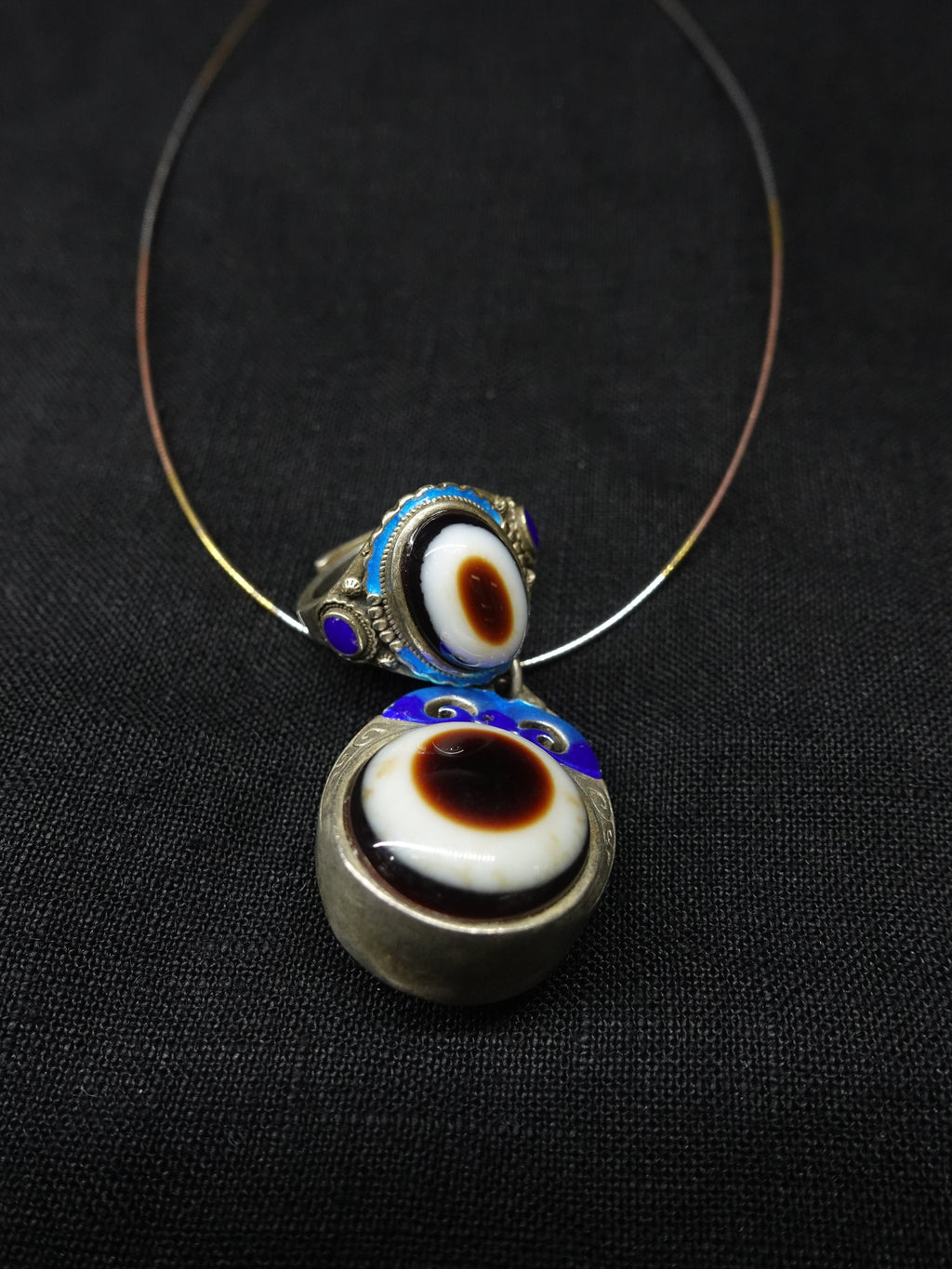 Sacred Eye Sterling Silver Cloisonné Necklace