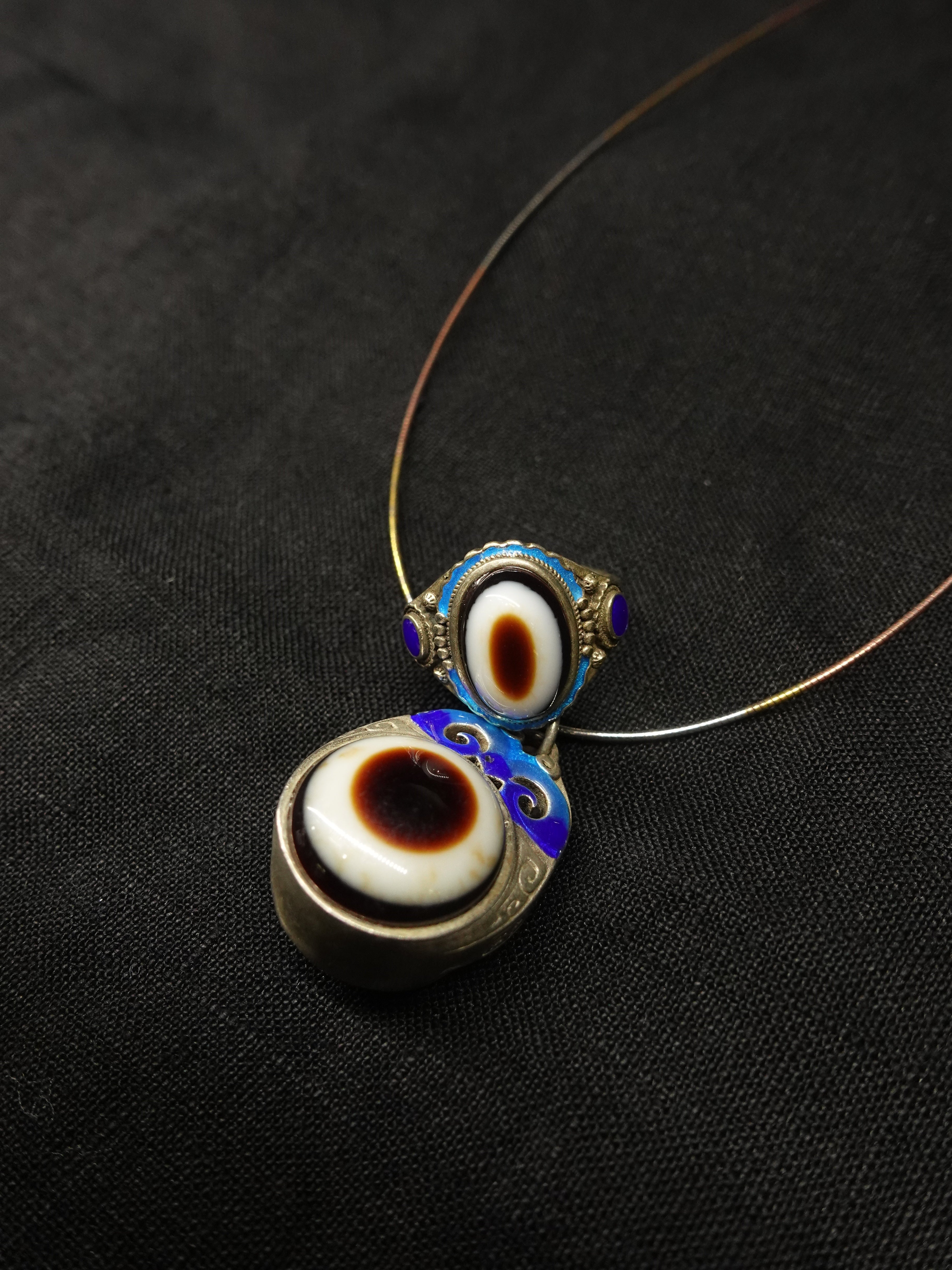 Sacred Eye Sterling Silver Cloisonné Necklace
