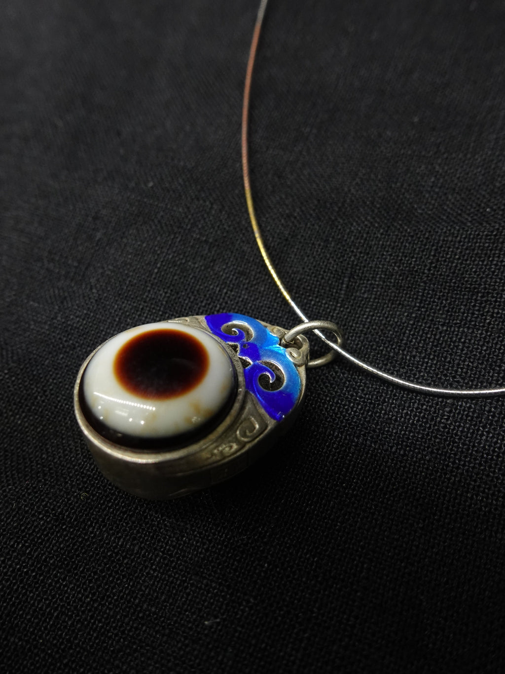 Sacred Eye Sterling Silver Cloisonné Necklace