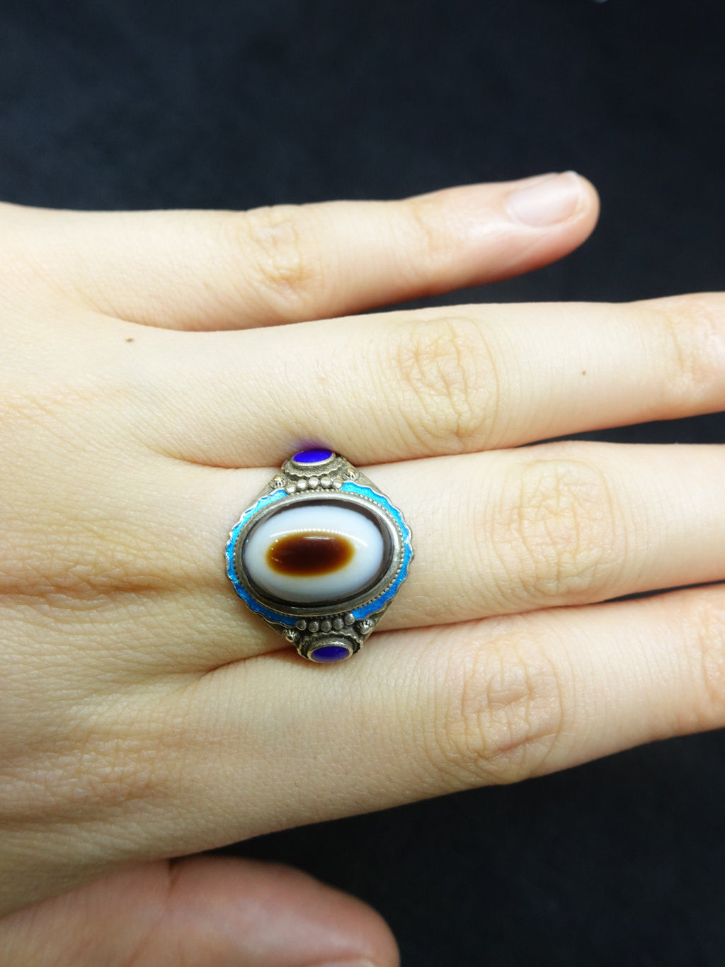 Sacred Eye Sterling Silver Cloisonné Ring