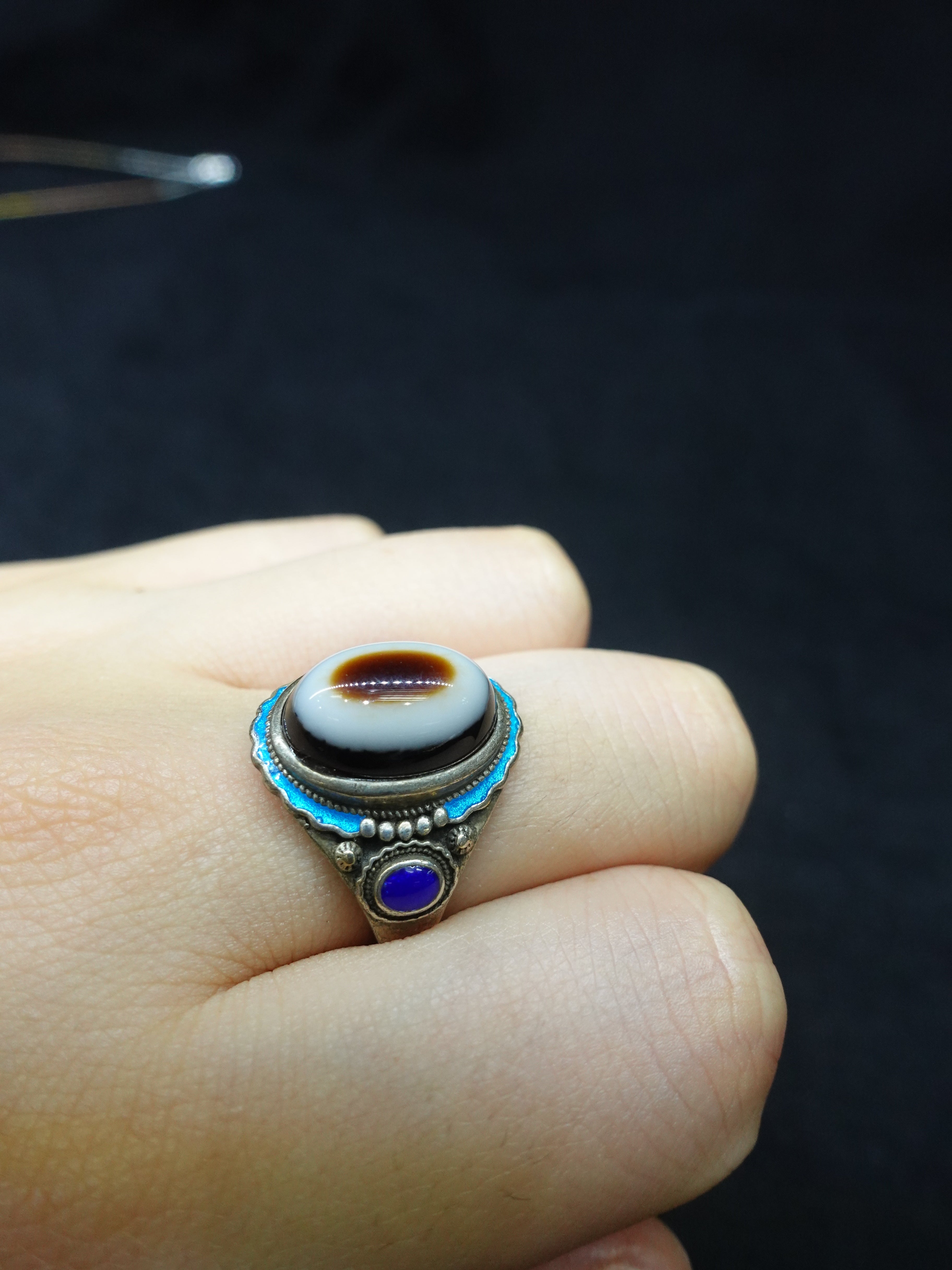 Sacred Eye Sterling Silver Cloisonné Ring