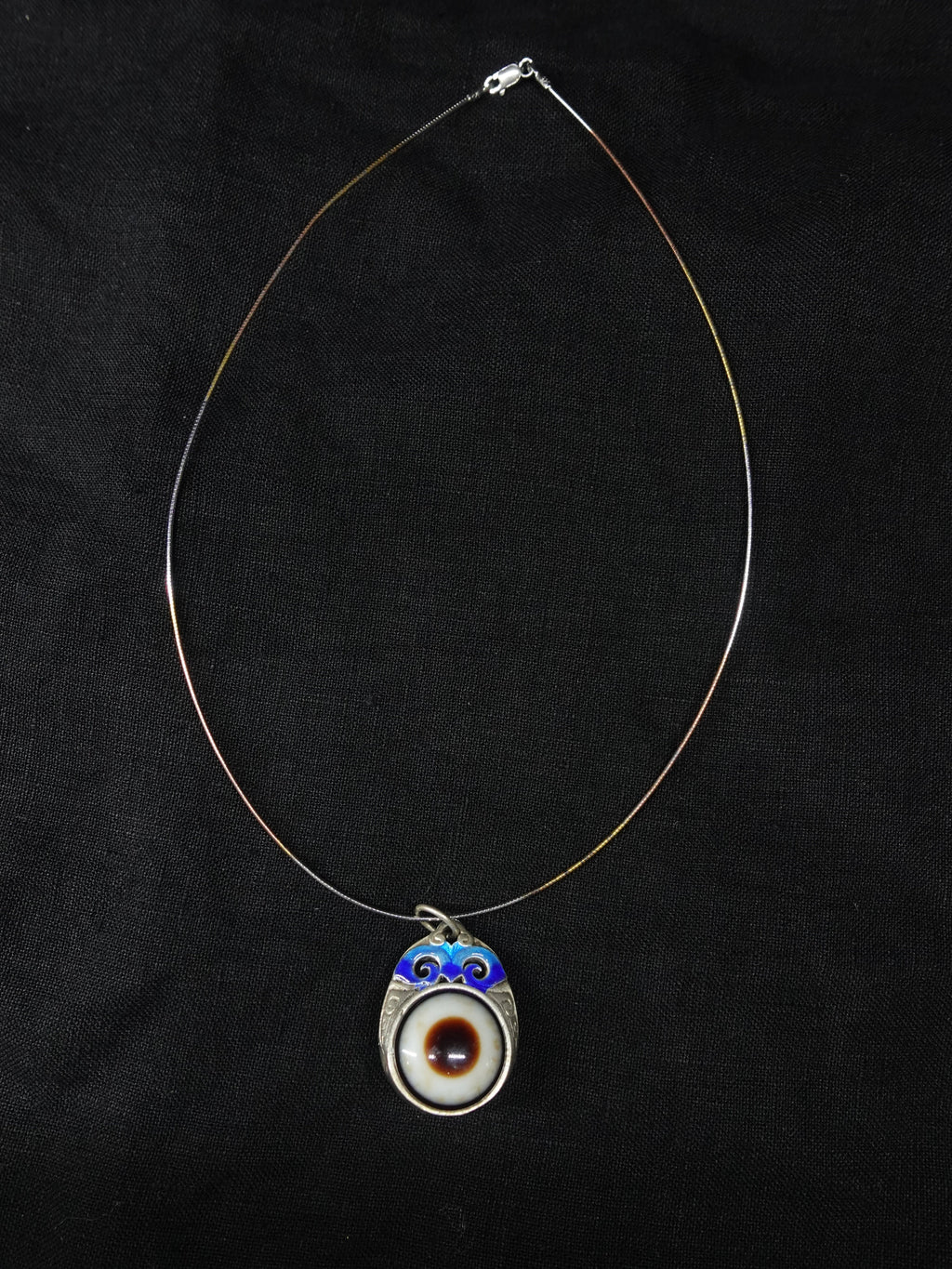 Sacred Eye Sterling Silver Cloisonné Necklace