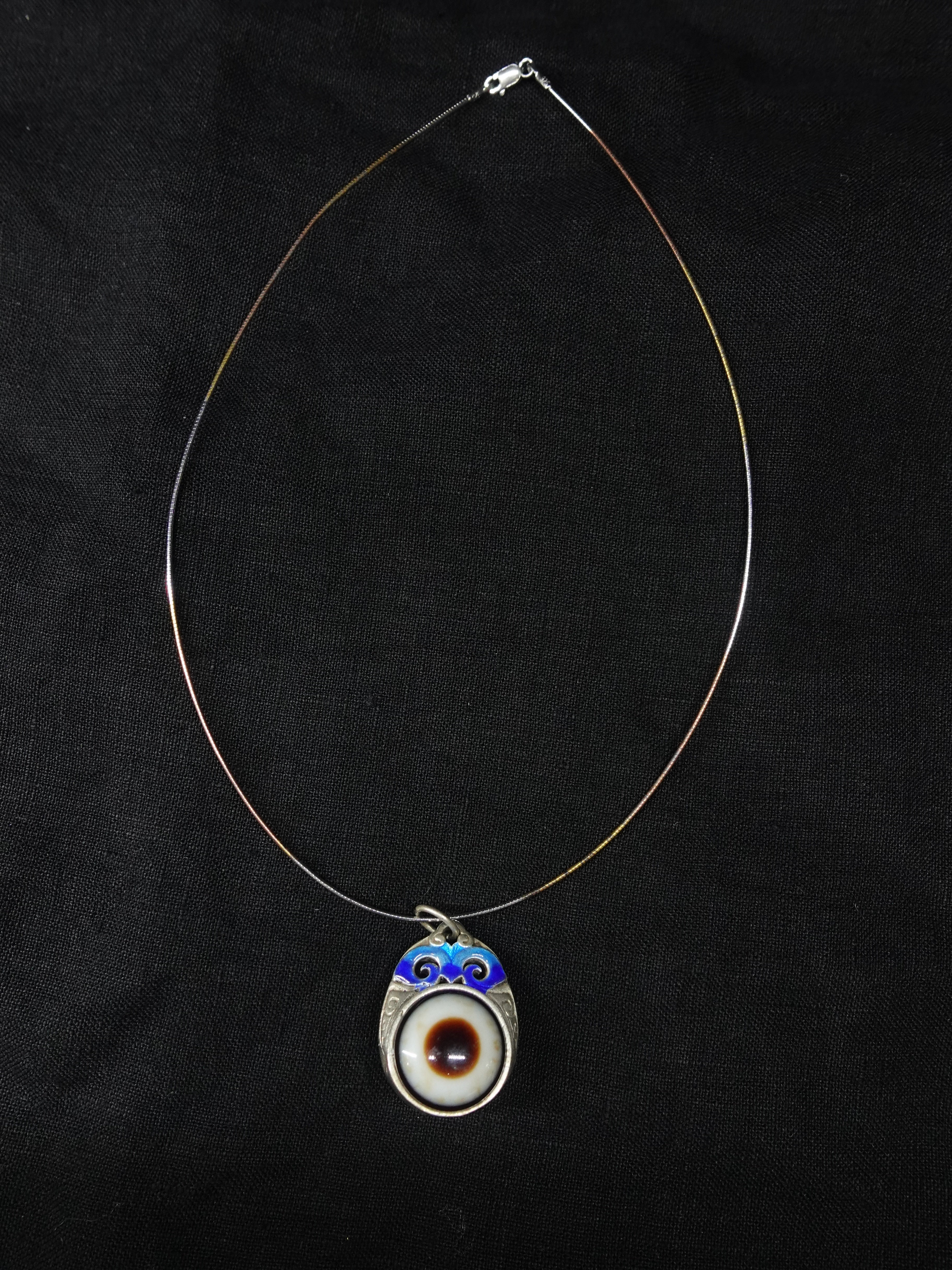 Sacred Eye Sterling Silver Cloisonné Necklace