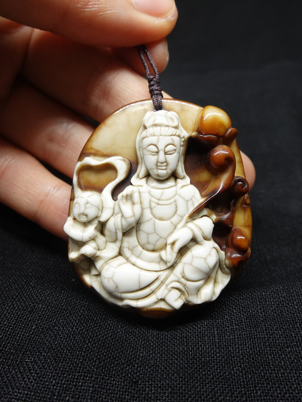 Goddess of Mercy Amulet, Buddha Amulet, Treasure Vase Heavenly Bead Necklace