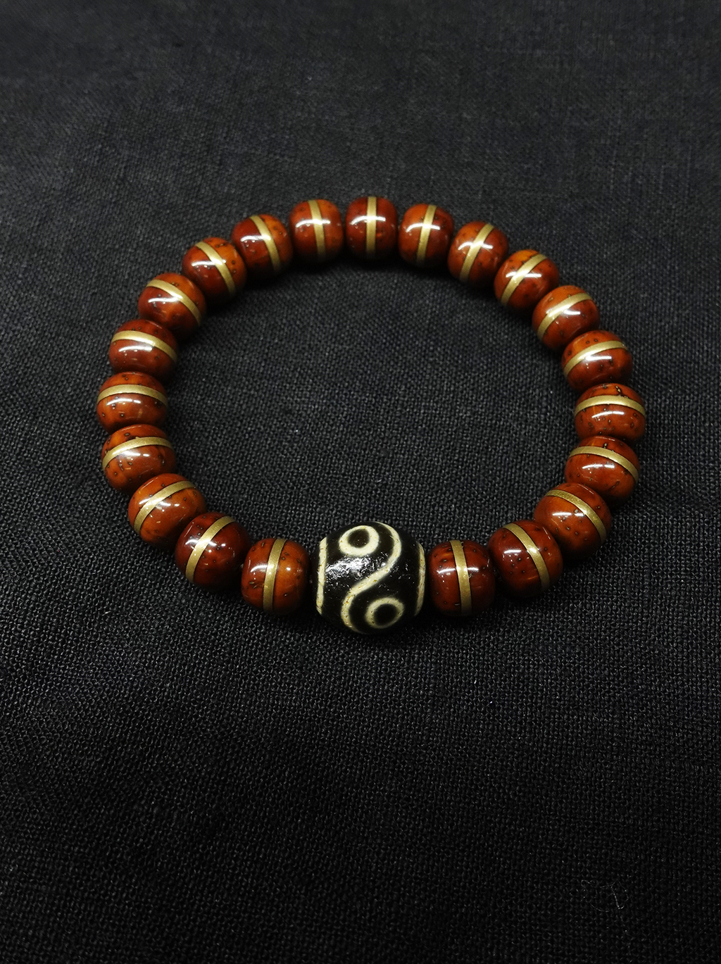 Golden Rat Agate Dzi bead Bracelet