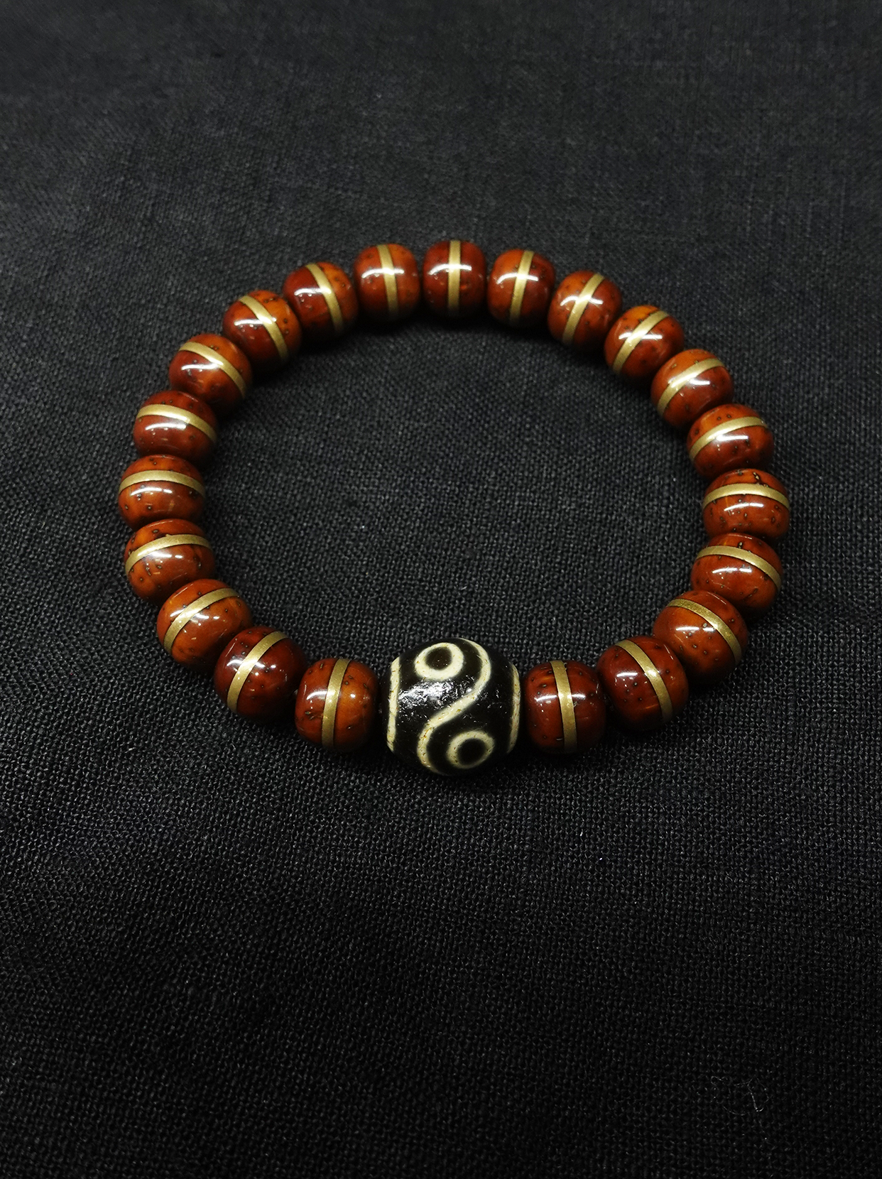 Golden Rat Agate Dzi bead Bracelet