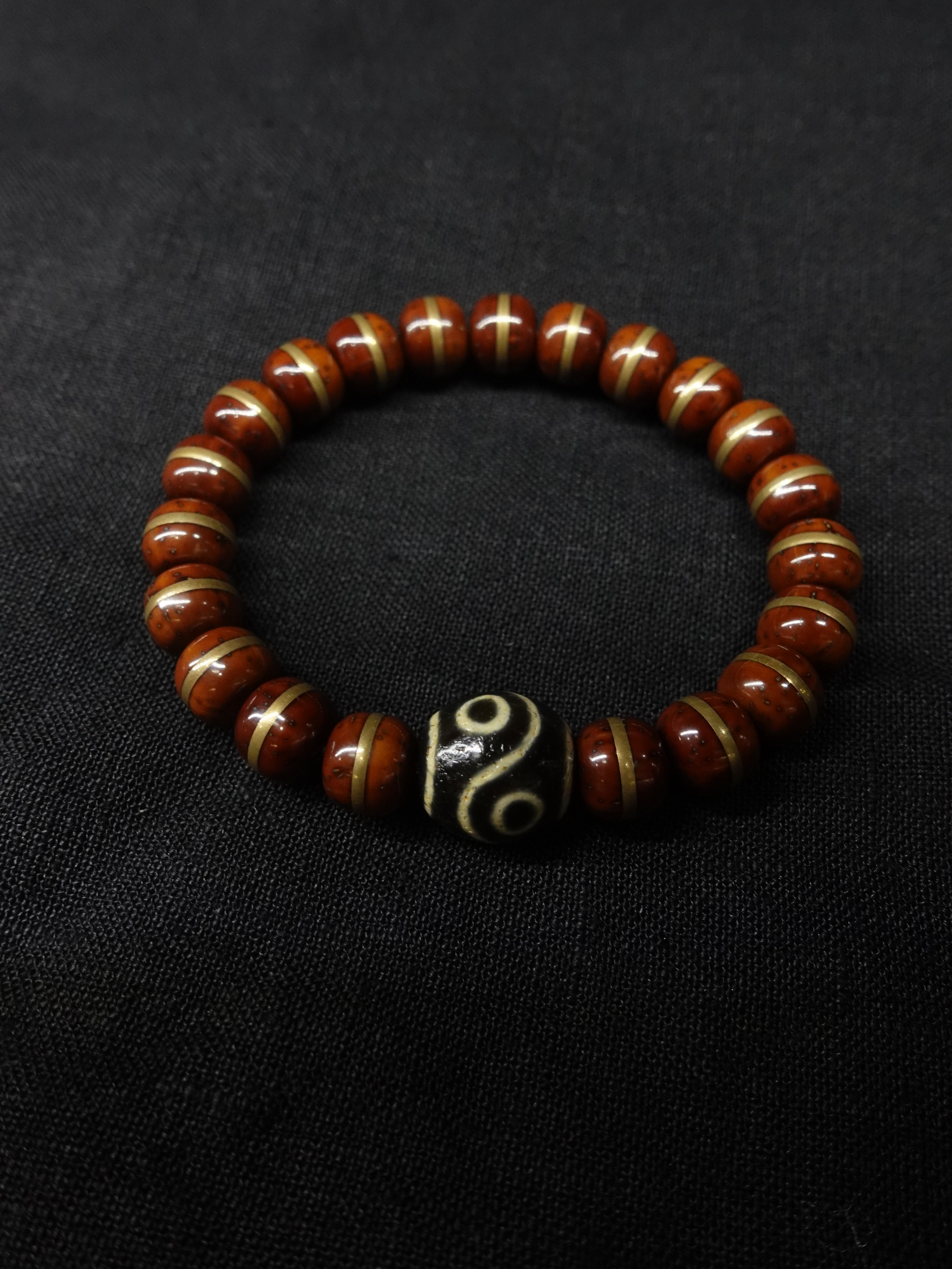 Golden Rat Agate Dzi bead Bracelet