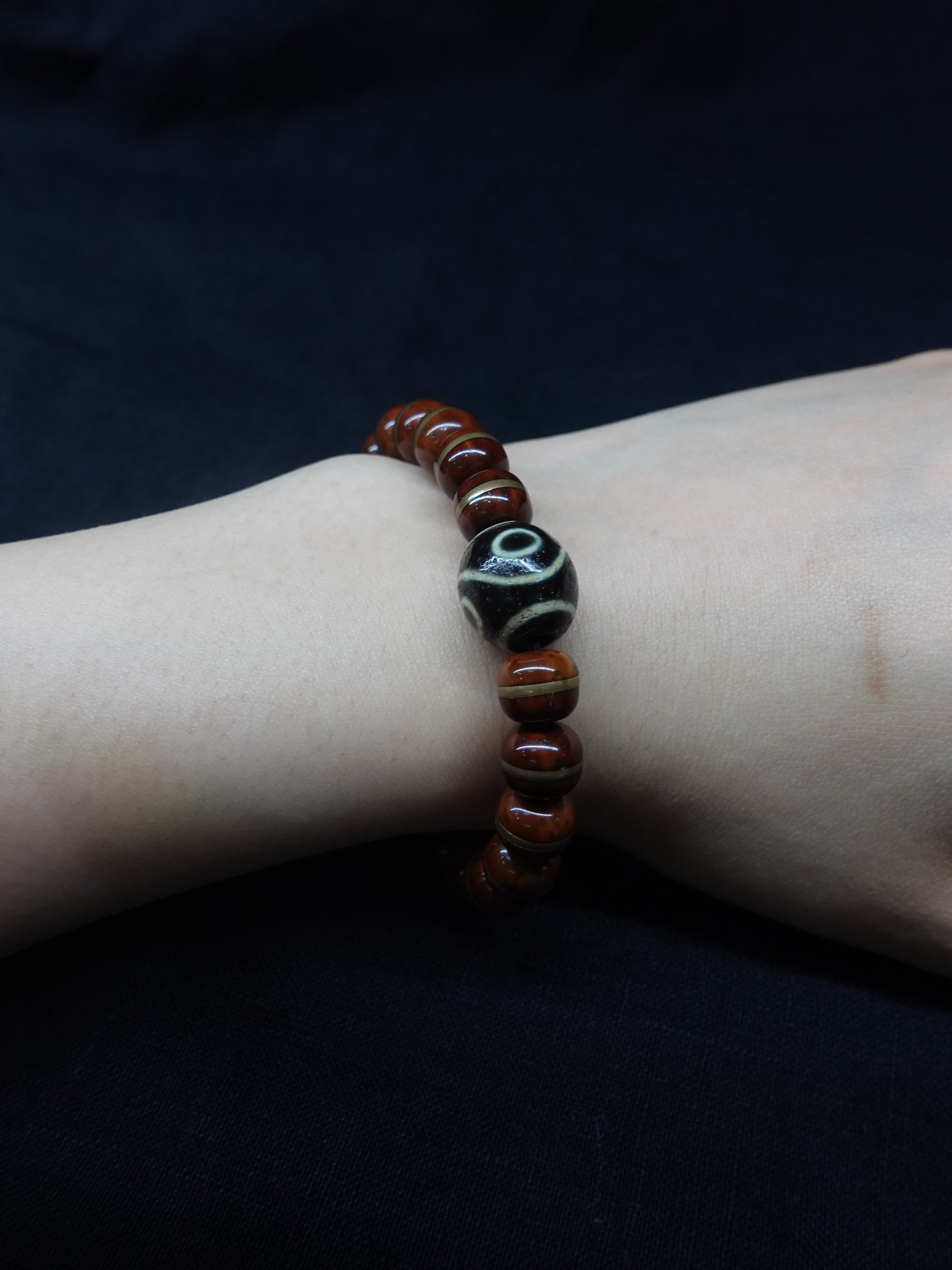 Golden Rat Agate Dzi bead Bracelet