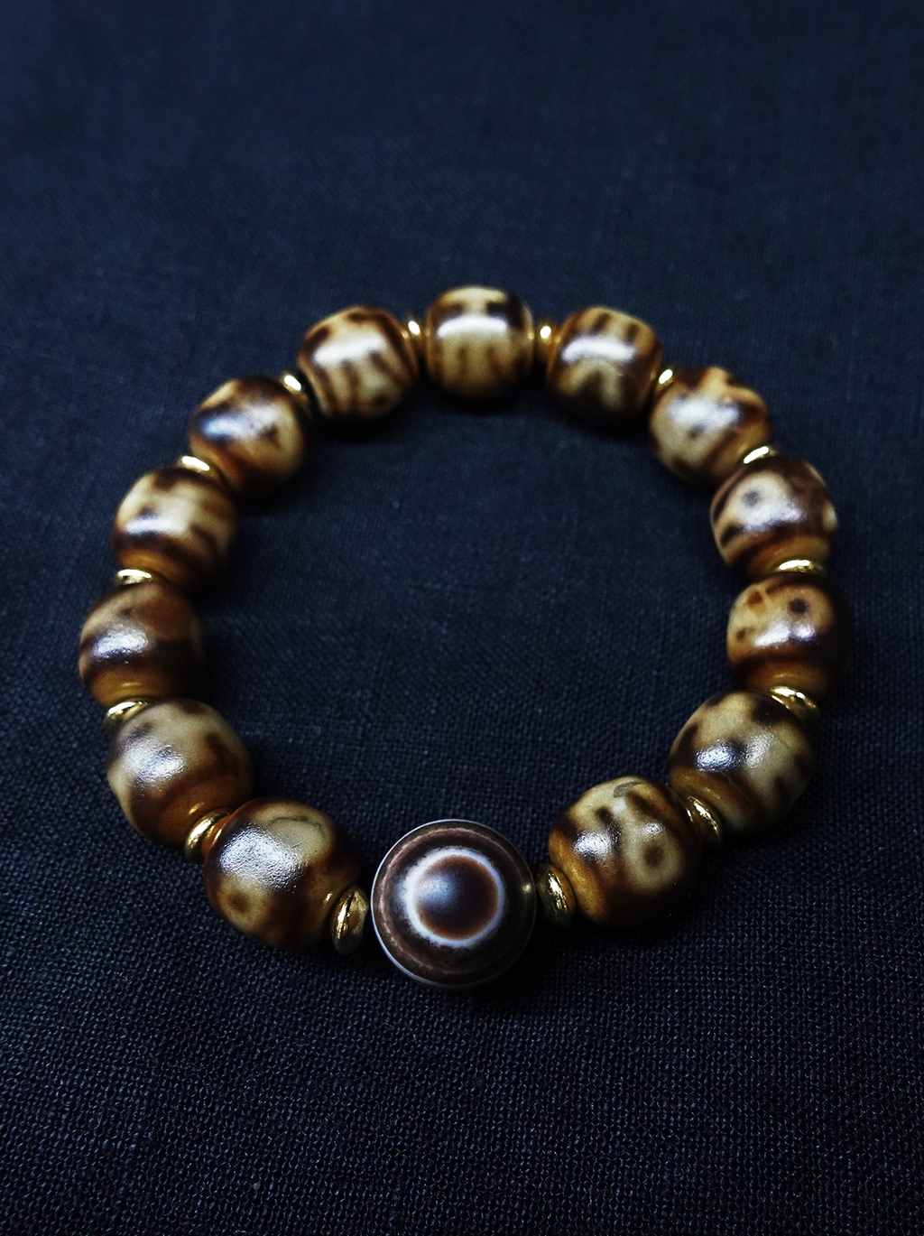 Precious Person Dzi bead Evil Eye Protection Pure Natural Tianyan Bracelet